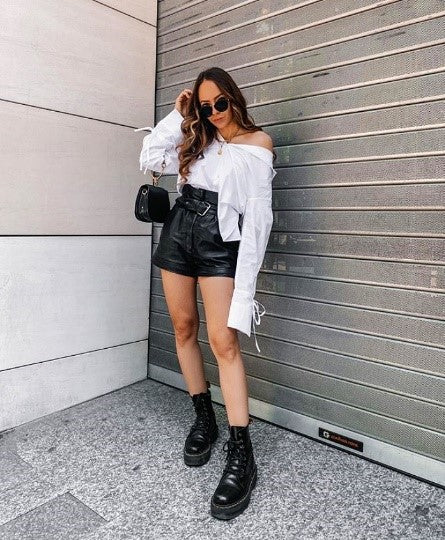 how to dress up leather shorts 6 Ways to Wear High Waisted Leather Shorts