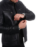 Genuine black leather jacket