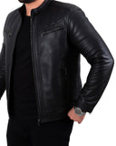 Genuine black leather jacket
