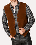 Brown Suede Leather Vest