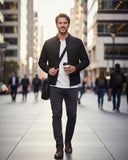 Classic Black Biker Leather Jacket for Men