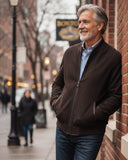 Brown Suede Bomber Jacket for Men