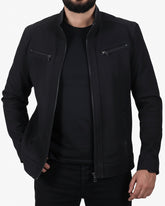 Classic Black Biker Leather Jacket for Men
