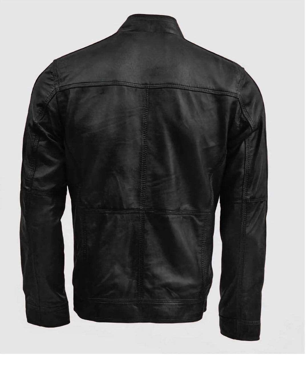Tough Guy Black Leather Bomber Jacket