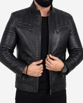 Genuine black leather jacket