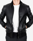 Black leather jacket for men
