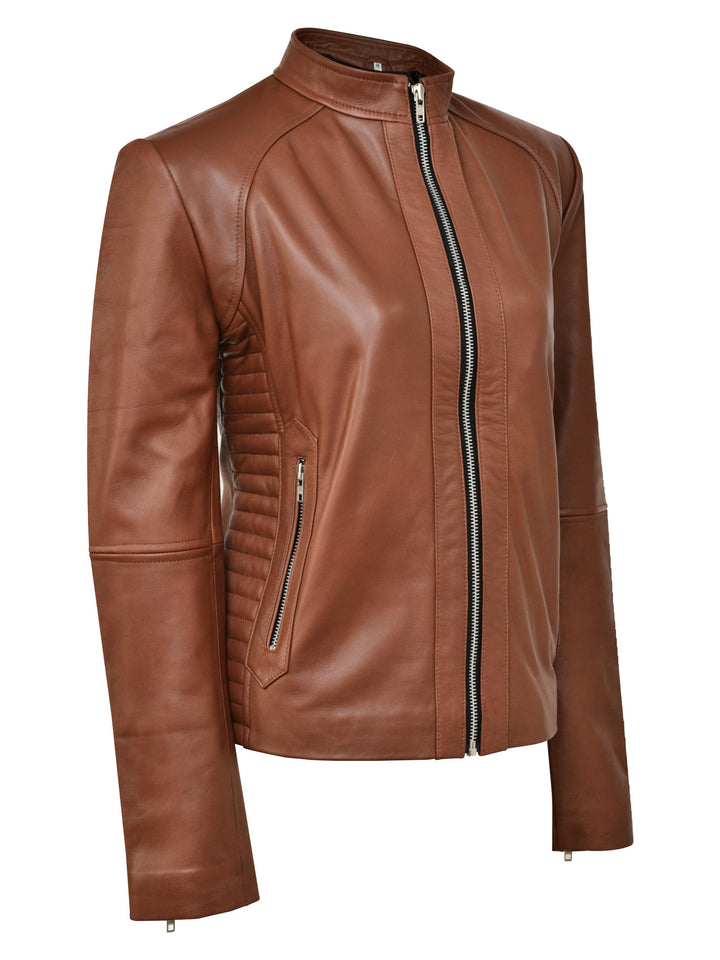 Tan Leather Jacket Women