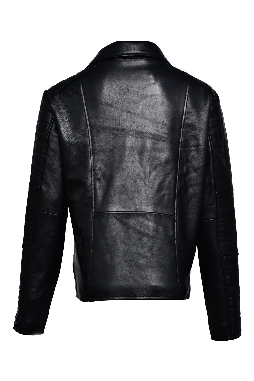 Silver Zipped Leather Jacket For Women