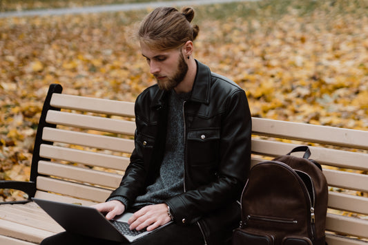 Leather jacket man