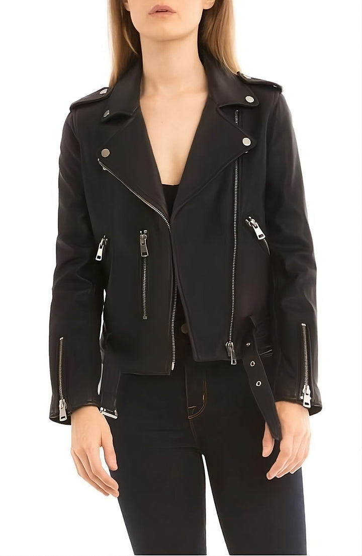 1950s Lambskin Leather Biker Jacket