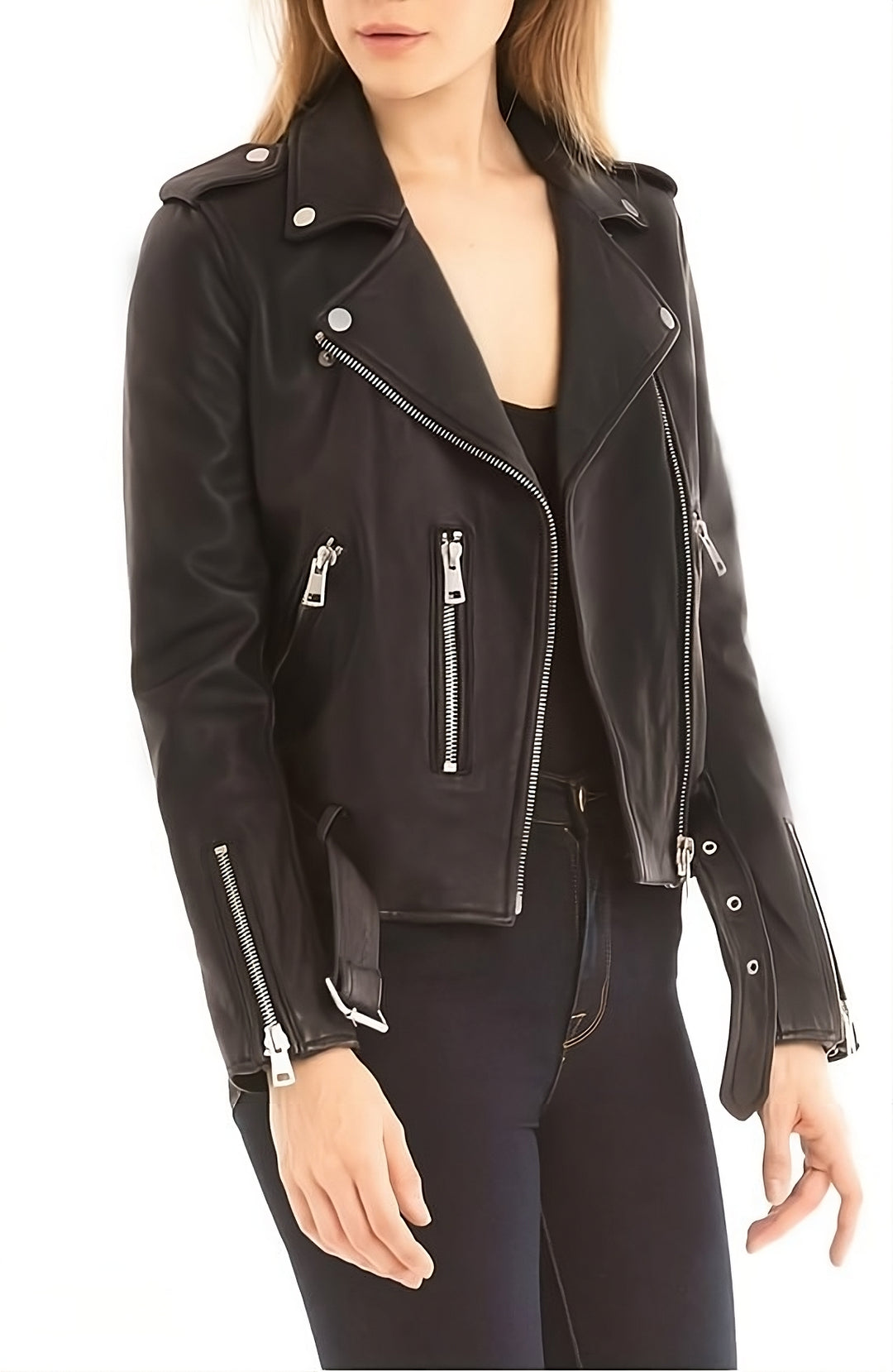 1950s Lambskin Leather Biker Jacket