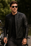 Genuine black leather jacket