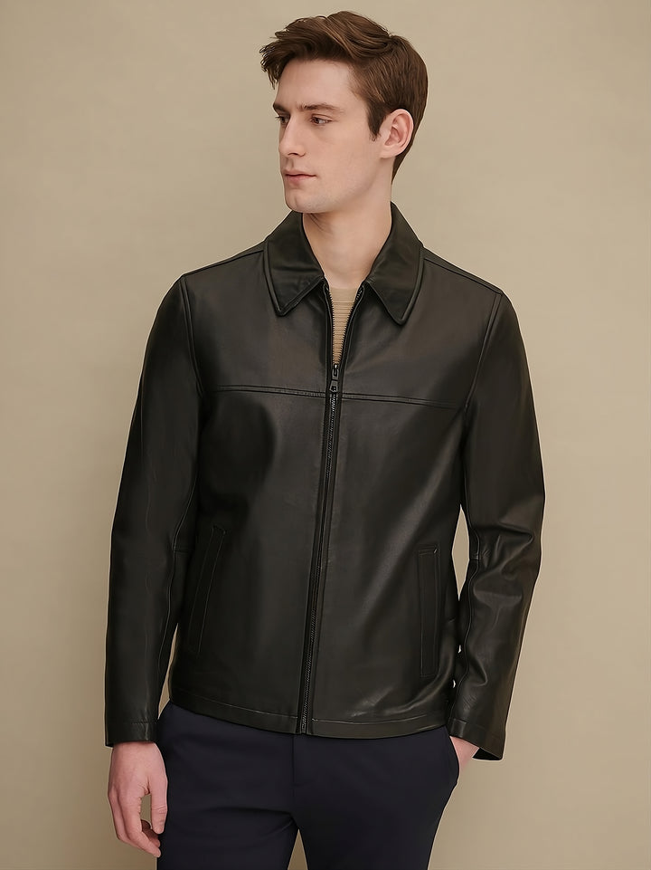 Bold and Brave Leather Bomber Jacket