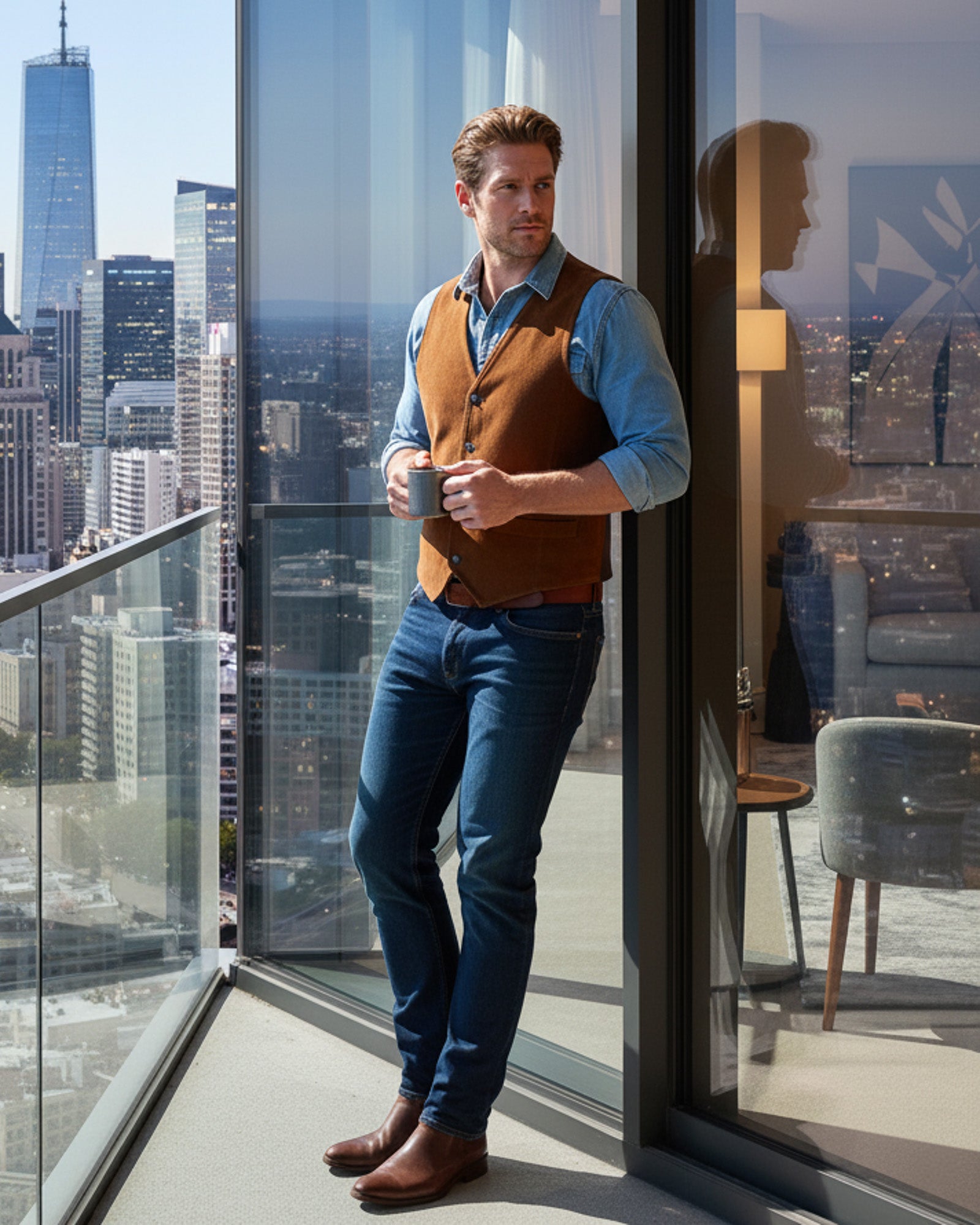 Brown Suede Leather Vest