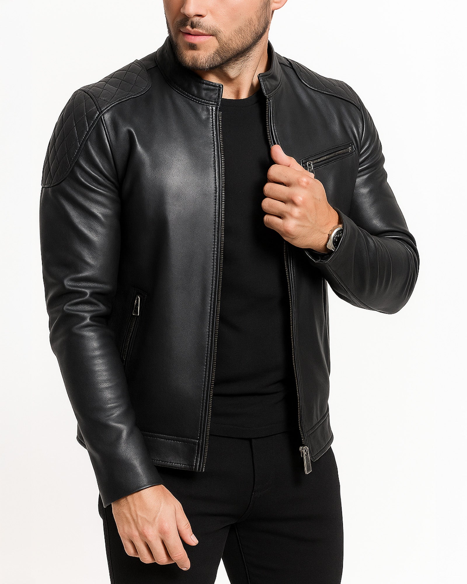 Black Leather Biker Jacket