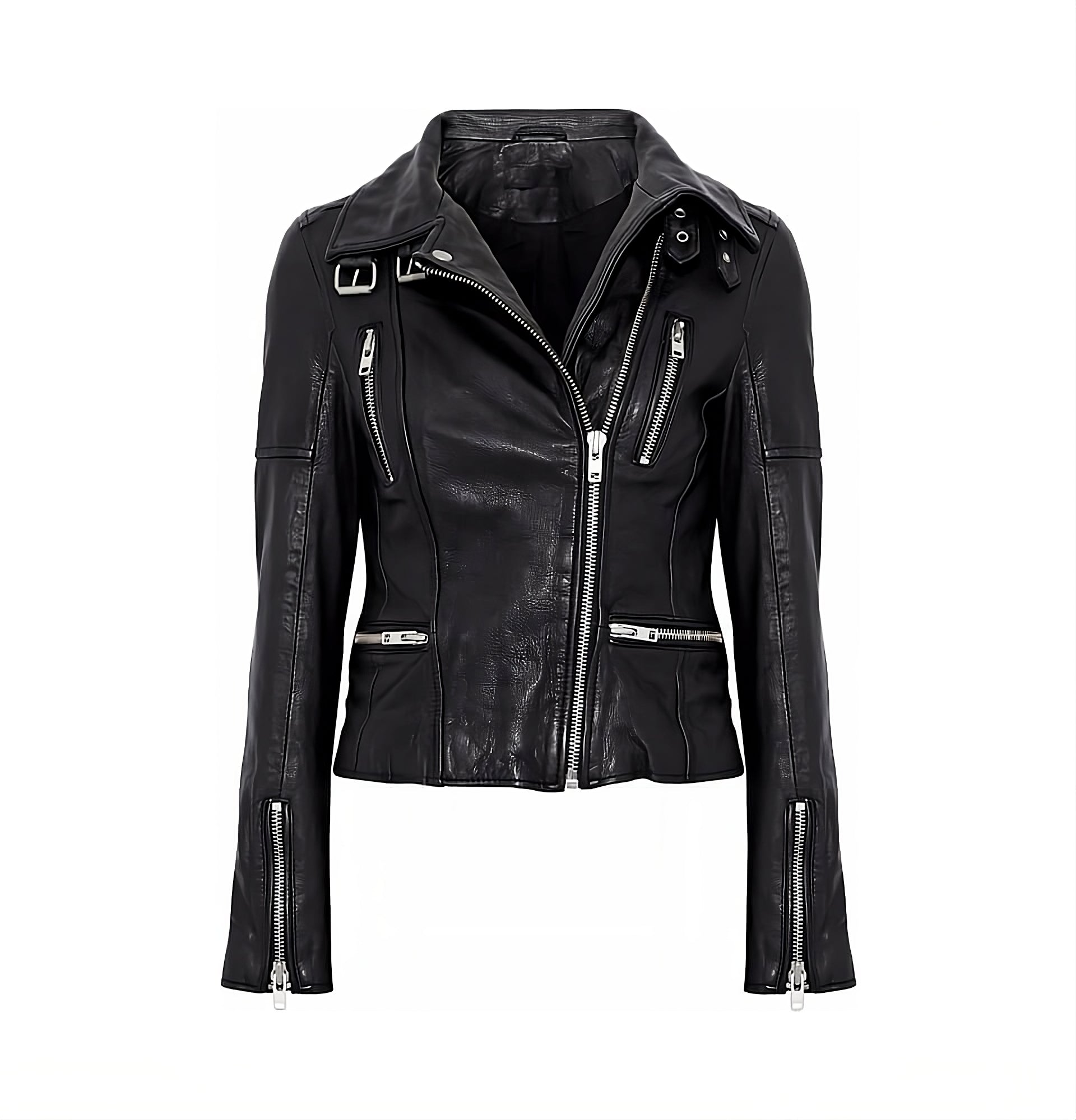 Bohemian Vintage Biker Leather Jacket Women Lambskin Leatherwear