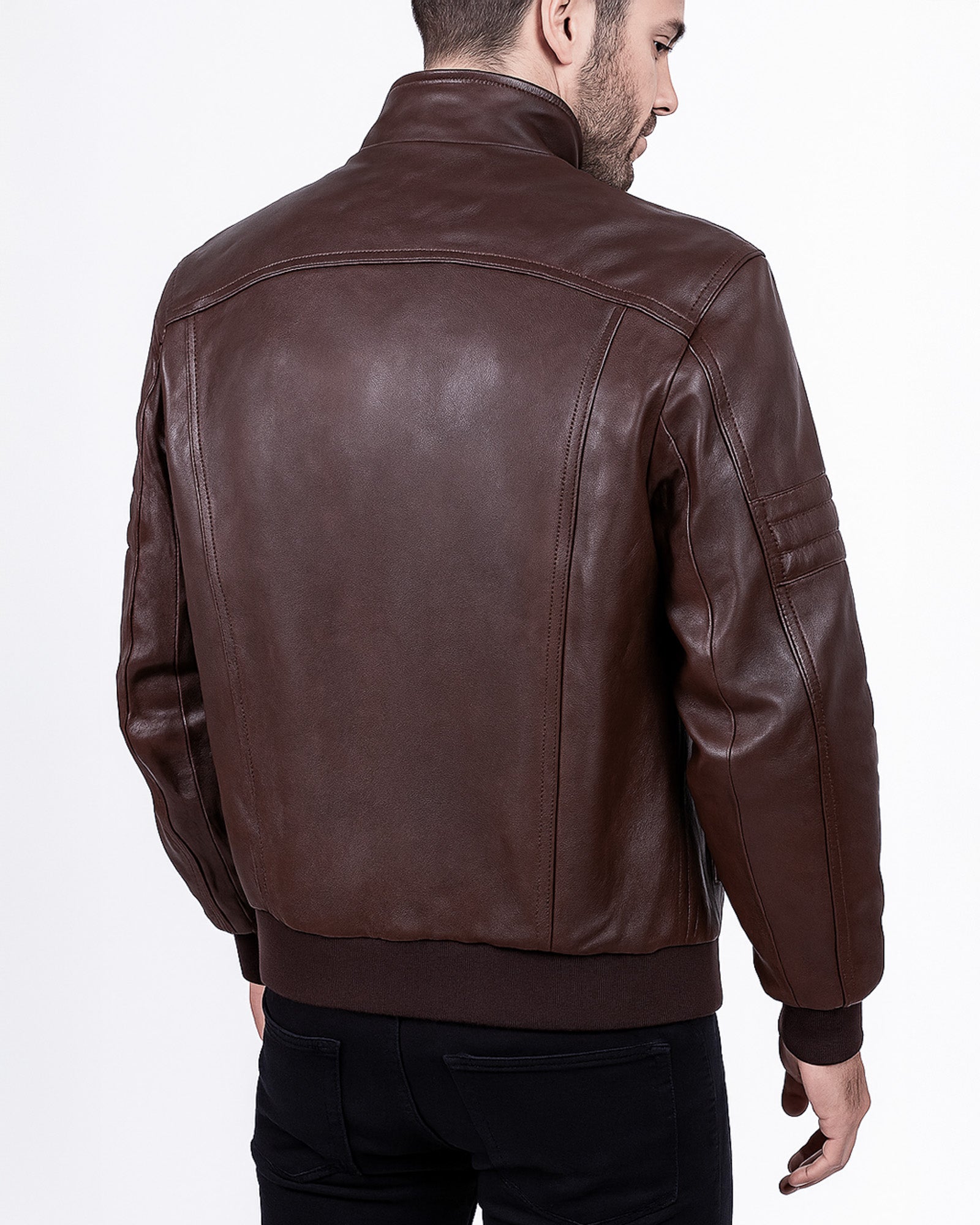 Brown Leather Men's Pilot Jacket
