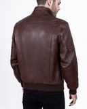 Brown Leather Men's Pilot Jacket