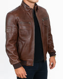 Brown Leather Men's Pilot Jacket