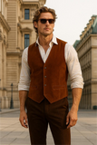 Brown Suede Leather Vest