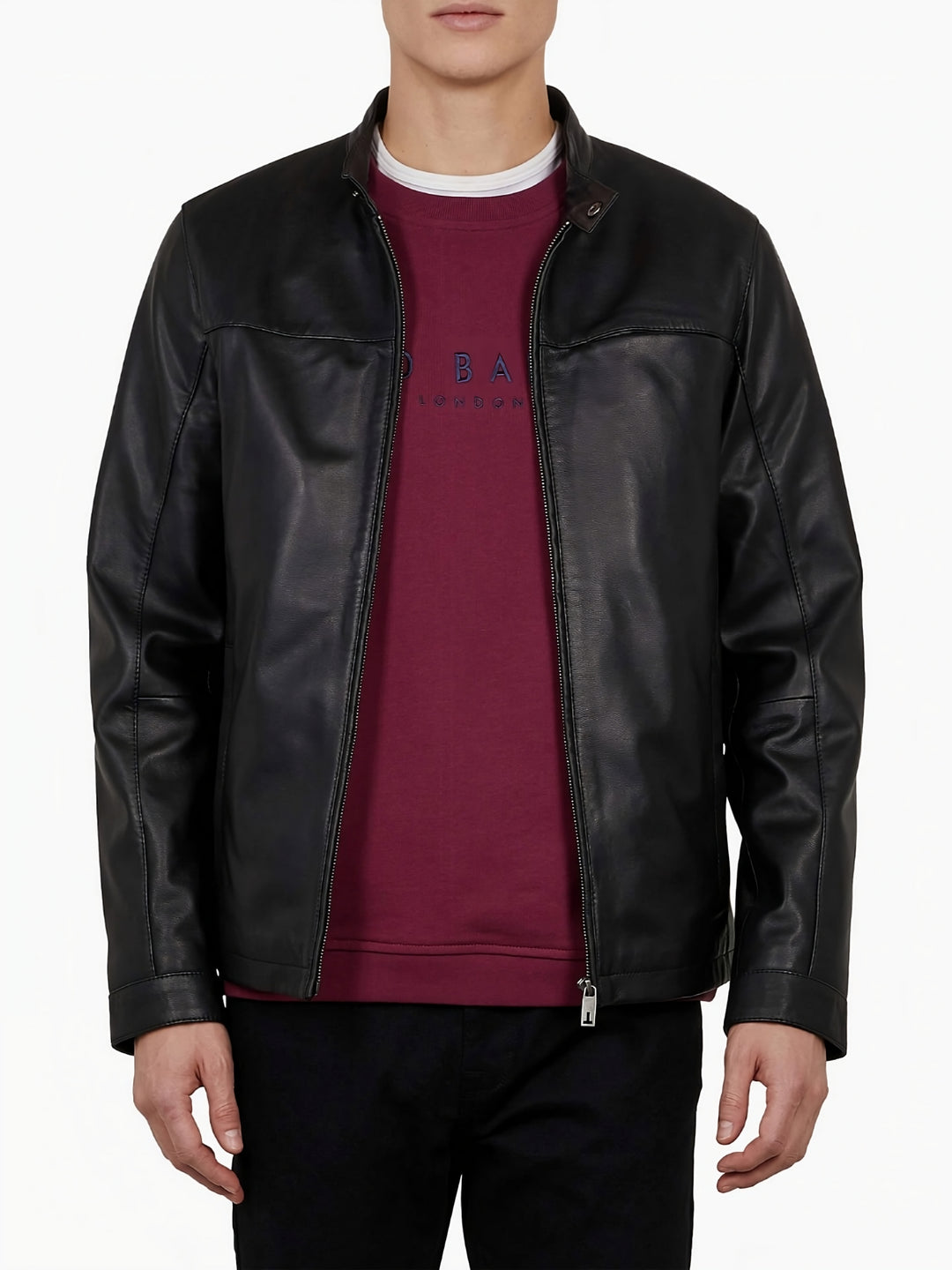 Cargo-Style Lambskin Leather Jacket