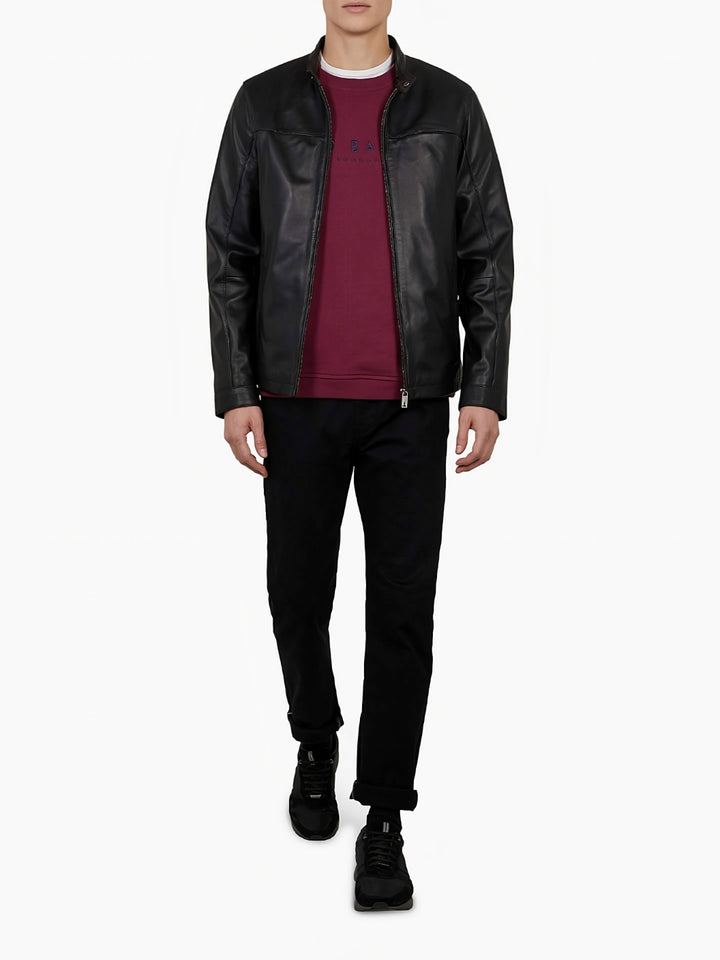 Cargo-Style Lambskin Leather Jacket