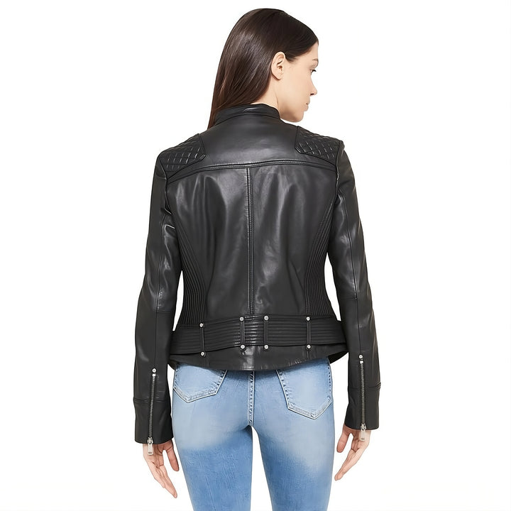 Casual Quilted Leather Jacket