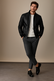 Lonic black leather pilot jacket