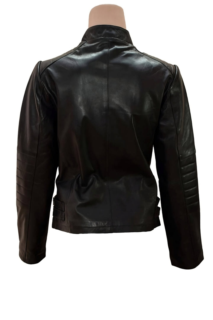 Chic Lambskin Leather Moto Jacket