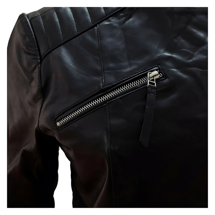 Chic Lambskin Leather Moto Jacket