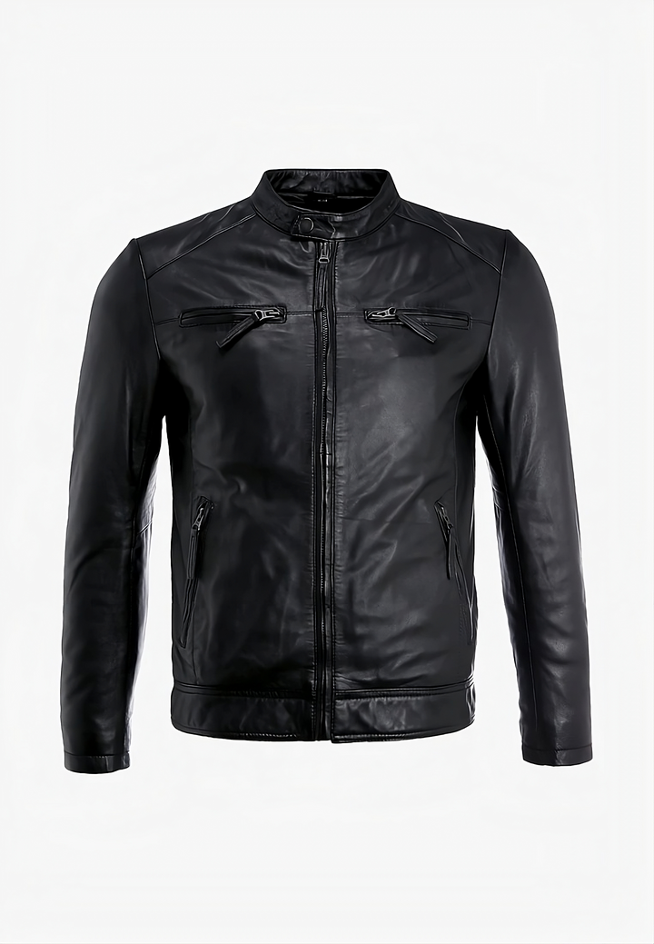 Classic Country Leather Bomber Jacket