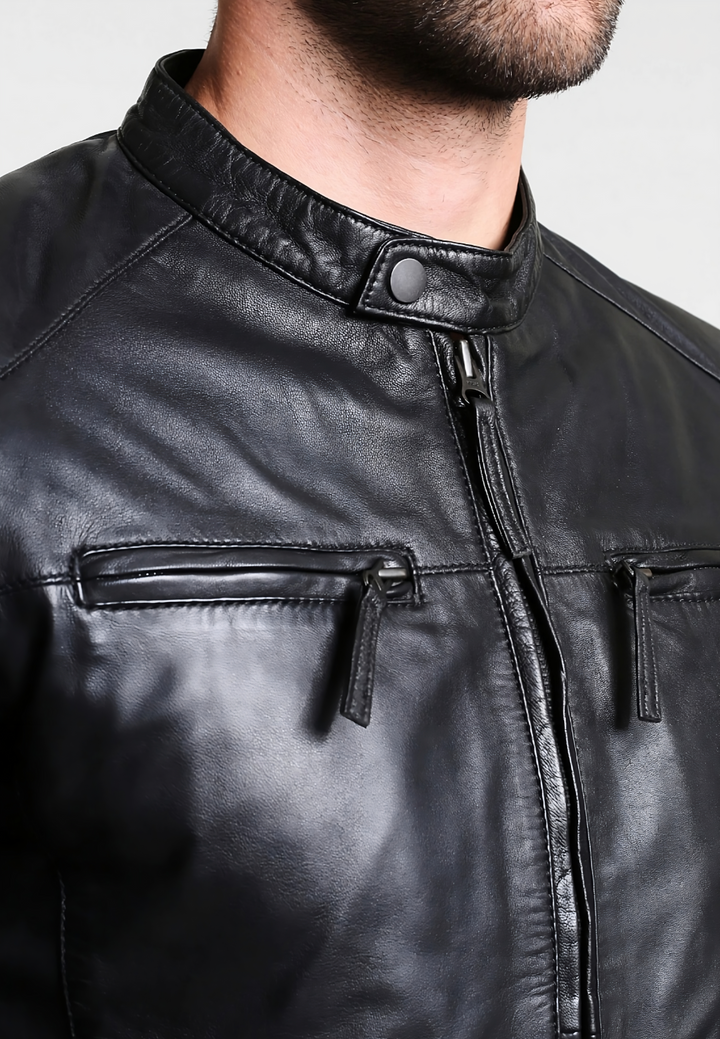 Classic Country Leather Bomber Jacket