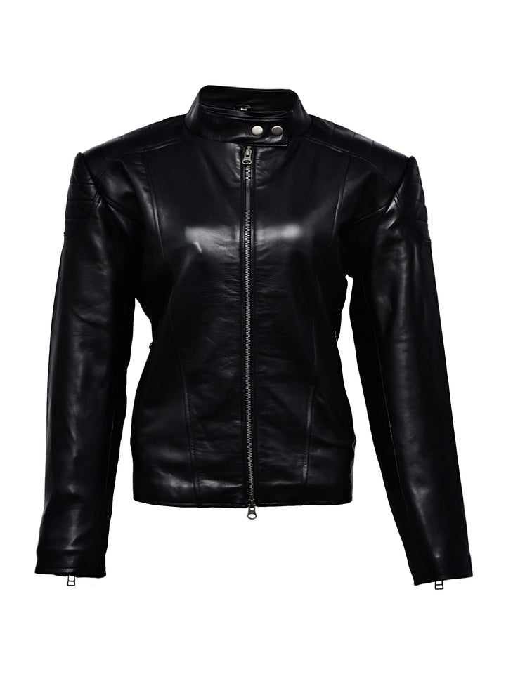 Classic Sheepskin Leather Bomber Jacket