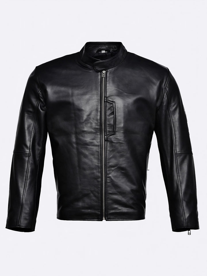 Classic Style Leather Bomber Jacket