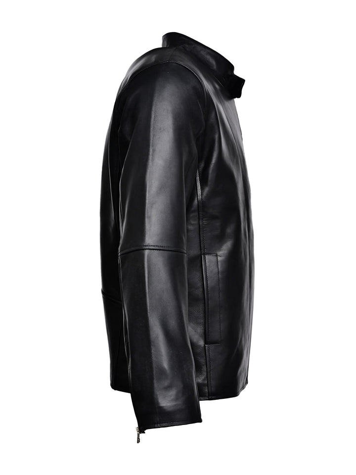 Classic Style Leather Bomber Jacket