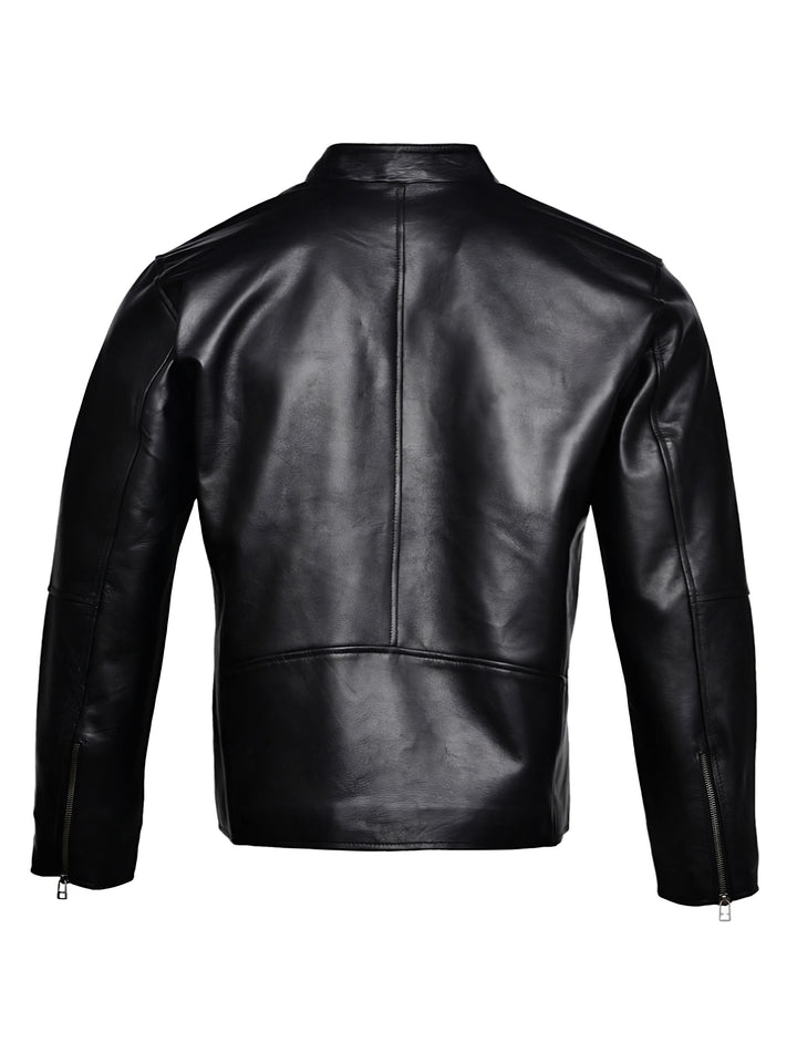 Classic Style Leather Bomber Jacket