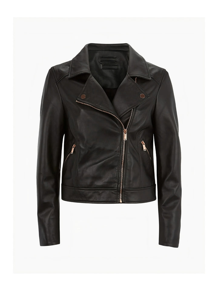 Classic Women Biker Leather Jacket