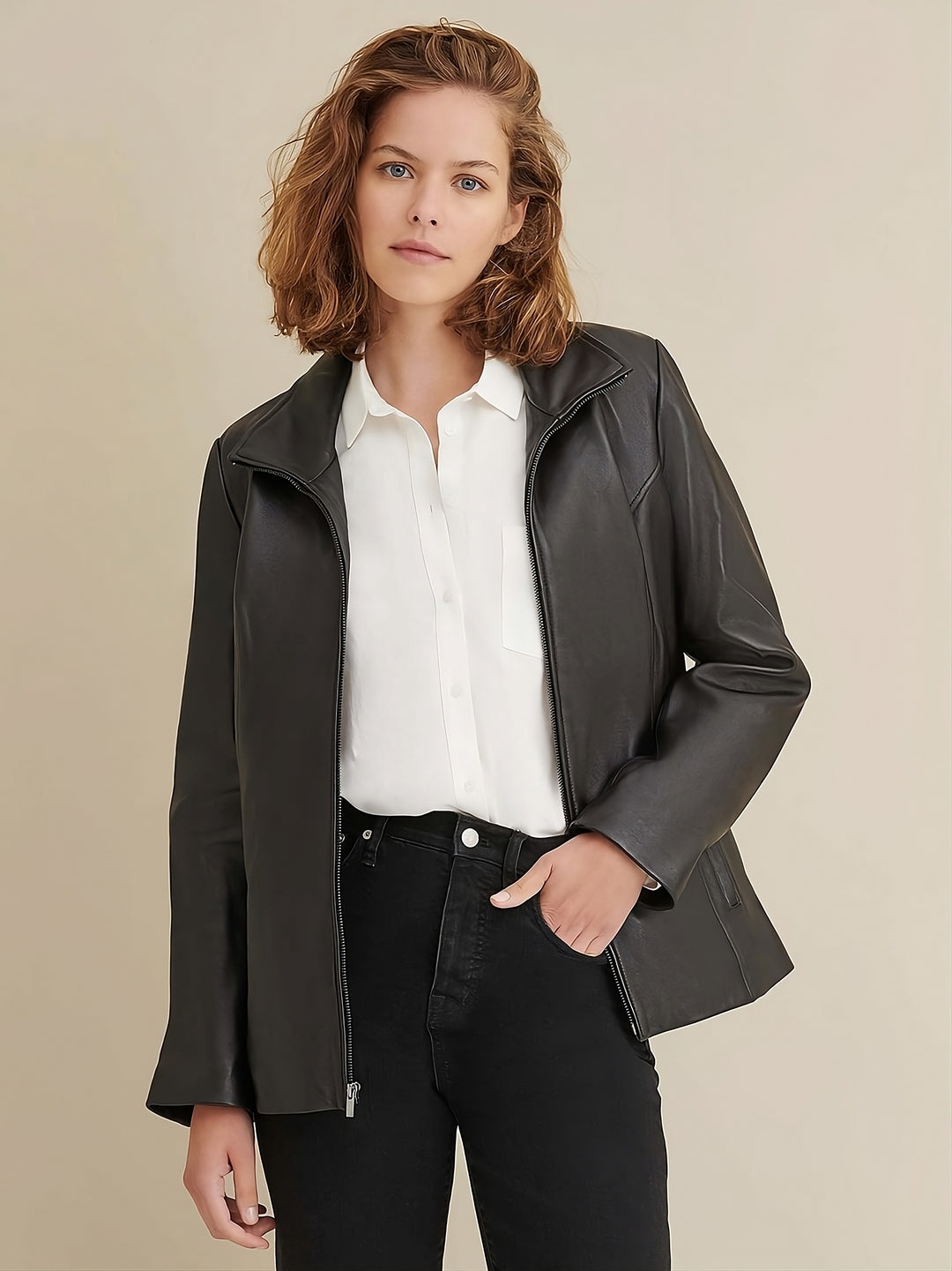 Clean and Classy Formal Leather Jacket