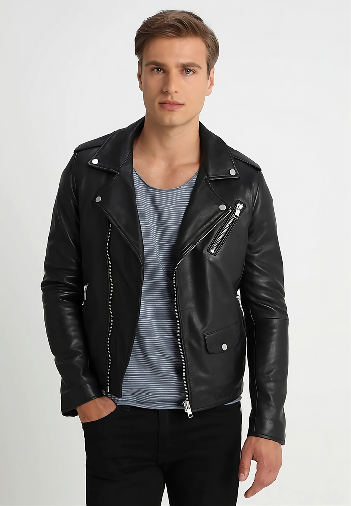 Dark Knight Leather Biker Jacket