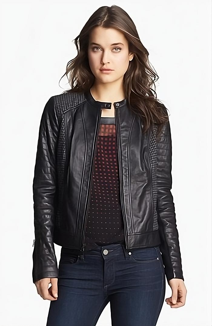 Distressed Leather Moto Jacket