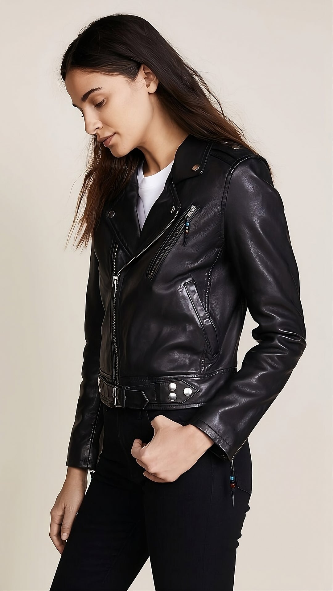 Emily Perfecto Crop Leather Jacket