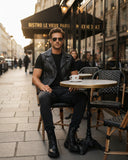 Black leather perfecto vest