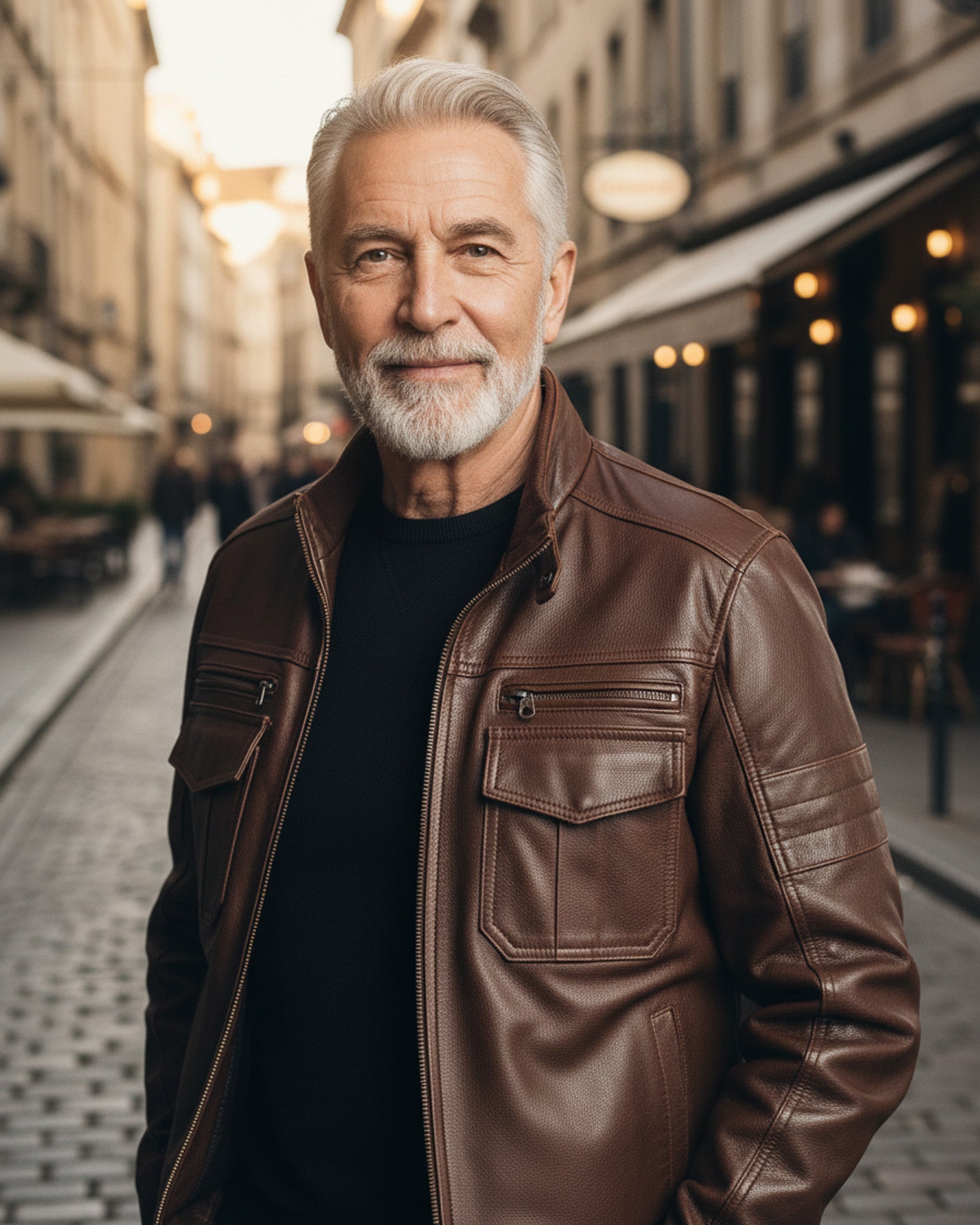 Brown Leather Men's Pilot Jacket