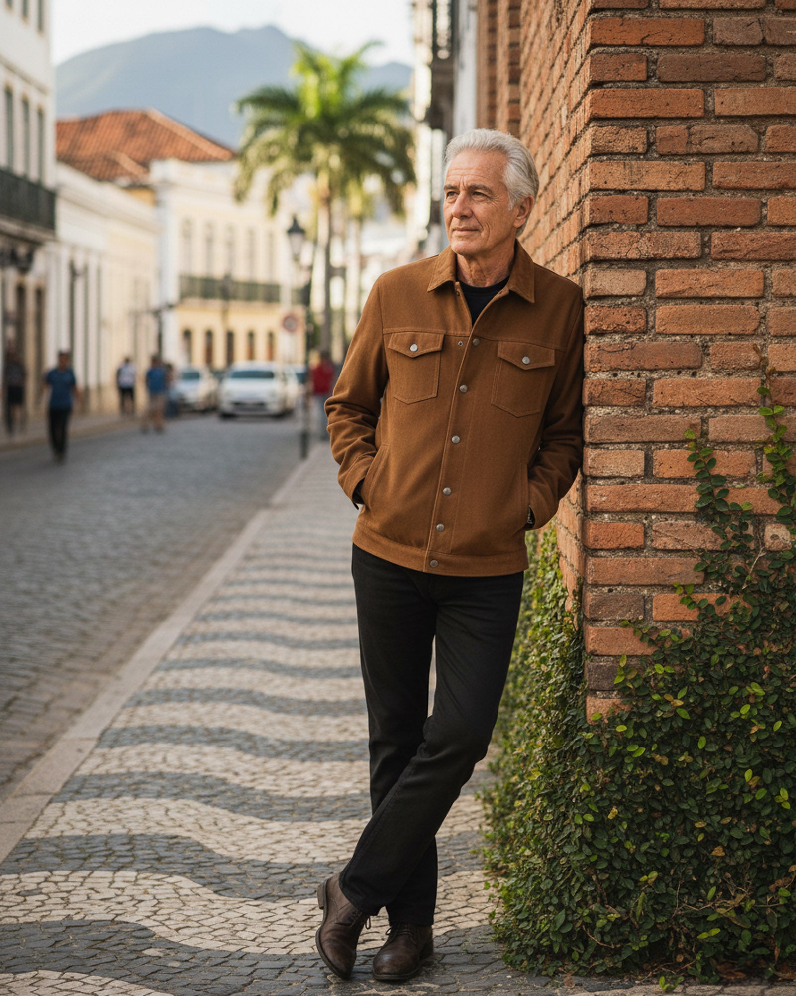 Men’s Suede Trucker Leather Jacket