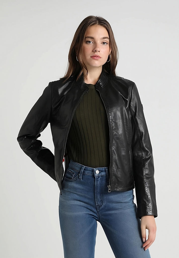 Genuine Leather Bomber Jacket