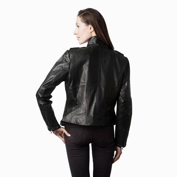 Retro Glamour Lambskin Leather Jacket