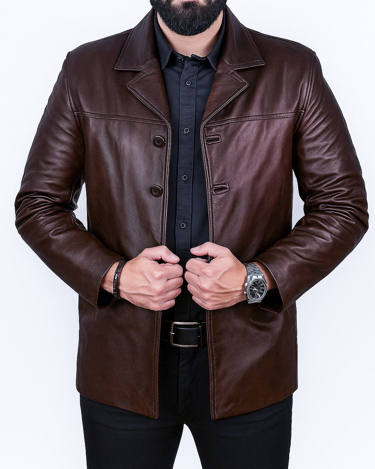 Men's Brown Leather blazer