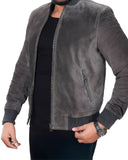 Men's Grey Suede Pilot Jacket