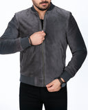 Men's Grey Suede Pilot Jacket