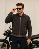 Brown Suede Bomber Jacket for Men